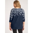 thumbnail image 3 of Jessica London Women's Plus Size Boatneck Tunic Top 3/4 Sleeve Shirt  Loose Fit, 3 of 6