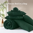 thumbnail image 4 of ANGENIA Full Comforter Sets with Sheet - 7 Pieces Dark Green Bed in a Bag Full, Boho Cream Soft Fluffy Tufted Bed Sets with Comforter, Sheets, Pillowcases & Shams, 4 of 7