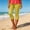 Yellow women's capri pants a1, variant on Cagogo Women's Capri Pants Elastic Waist Solid Casual Slim Fit Cropped Leggings Summer Beach Lounge Travel Trousers, Army Green 2XL