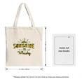 thumbnail image 3 of Stylish Canvas Tote Bag with bold " SUNSHINE is a little " in vibrant green and yellow perfect for shopping and travel, 3 of 4