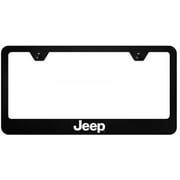 Automotive Gold License Plate Frame UV Print on Black for Jeep