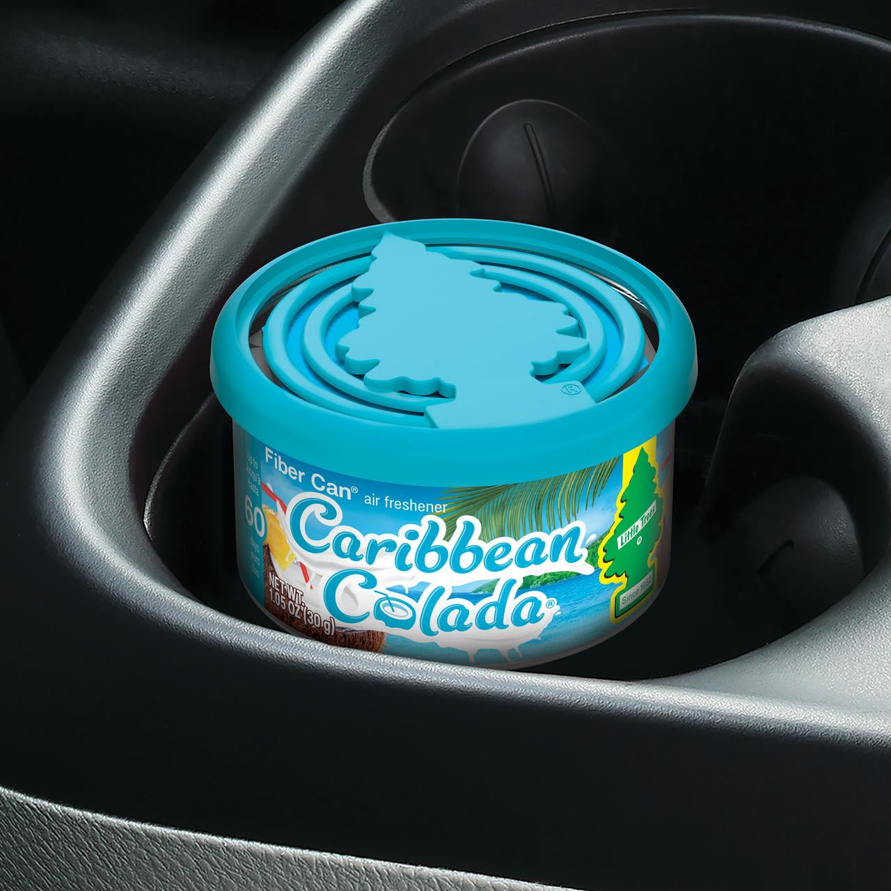 (2 pack) Little Trees Air Freshener Fiber Can Caribbean Colada 1.05 oz