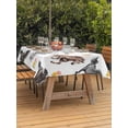 thumbnail image 3 of Outdoor Tablecloths with Umbrella Hole & Zipper, Spring Flowers 54x80 Inch Tablecloth Rectangle, Black Brown White Horse Country Vintage Waterproof Table Cloth, Patio/Pool/Picnic Table Covers, 3 of 8