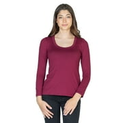 Womens Long Sleeve Scoop Neck Top