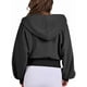 thumbnail image 5 of Sudaderas con Capucha y Cremallera para Mujer, Sudaderas , Casuales, Cómodas y Bonitas, Chaquetas con Cremallera, Conjuntos de Otoño A . Negro XL, 5 of 10