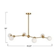 thumbnail image 2 of Creative Co-Op Sputnik Opal Glass Chandelier, Brushed Gold, 2 of 8