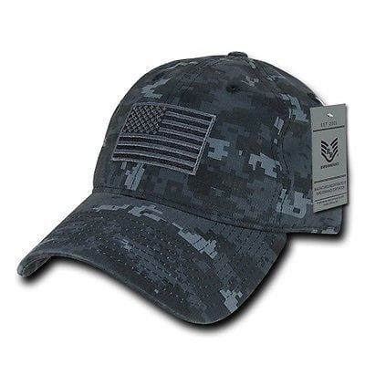 Camo USA US American Flag United States America Military Polo Baseball Hat Cap
