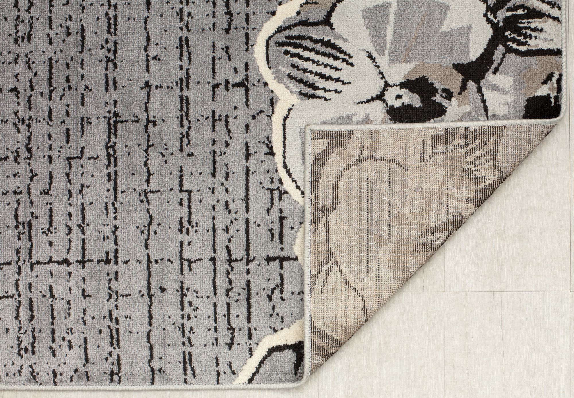 Elizabeth Sutton VE65B Cloud Nine Floral Modern Gray Area Rug, 2'0" x 4'0"