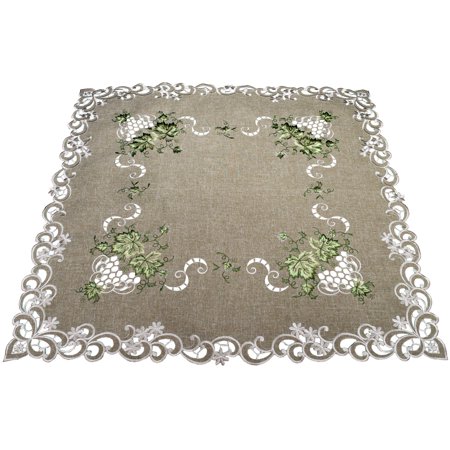 Antique Green Leaf Rectangle Table Topper (33  Square)