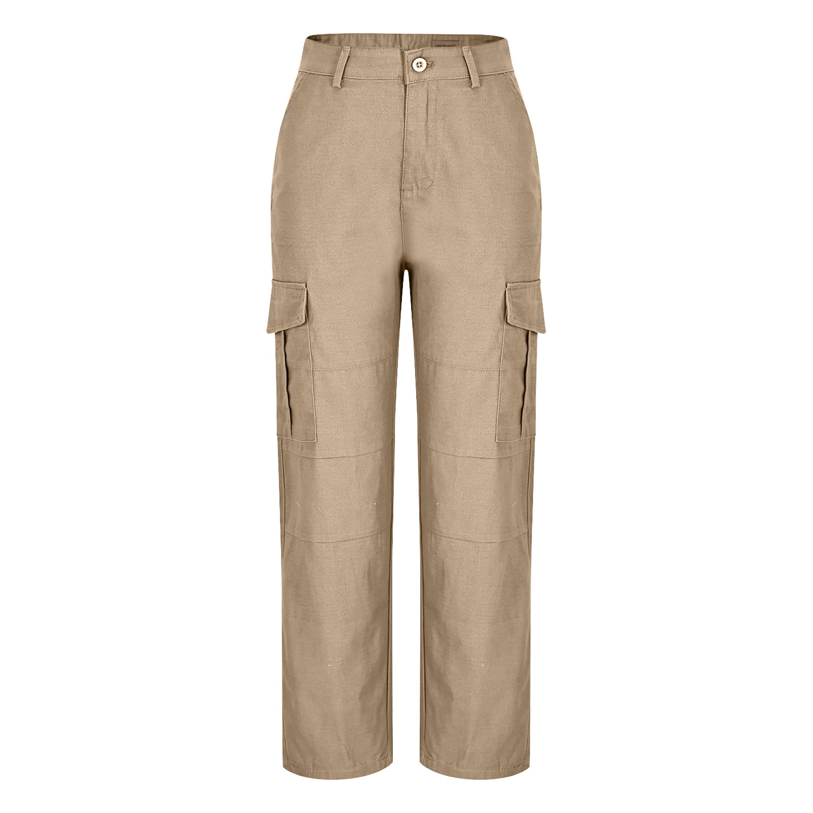 Womens Khaki Cargo Pants | 100% Polyester, Tailored Fit, Straight Leg, Durable, Wrinkle Resistant, Spacious Thigh Pockets,Size 4XL - image 5