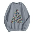 thumbnail image 4 of Wang6 Womens Plus Size Christmas Sweatshirts Crew Neck Christmas Tree Printed Hoodless Pullovers Long Sleeve White Graphic Tshirts Tops Grey L, 4 of 4