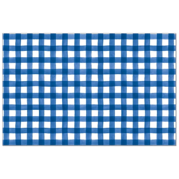 CounterArt "Blue Gingham" 24-Sheet Reusable Premium Paper Placemats