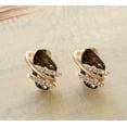 thumbnail image 2 of Leafael Wish Stone Stud Earrings with Silver Black Crystal, 18K Rose Gold Plated, 2 of 7