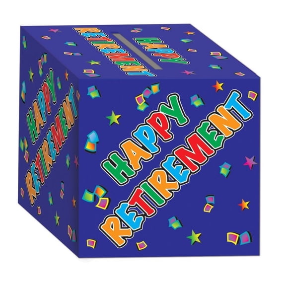 Pack of 6 Vibrantly Colored Happy Retirement Card Boxes 12"