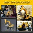 thumbnail image 5 of Jiakora Remote Control Excavator Toys for Boys, RC Excavator Toy for Boys 3 4 5 6 7 8 Year Old Kids Christmas Birthday Gift,RC Digger Truck Construction Vehicles with Metal Shovel & Light, 5 of 10