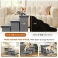 thumbnail image 5 of Dog Stairs with Storage 18" H, 3-Step Wider Dog Steps for Large/Medium/Small Older Dogs Cats, Folding Sturdy Pet Stairs Climbing Bed or Couch, Ramp for Car Up to 200 lbs, No Condo,Grey Furry Lid, 5 of 11