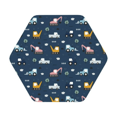 

Coaee Modern Modern Excavator Print Leather Coasters Set of 6 Non-Slip Washable Cup Coasters for Home Office Bar Hexagon