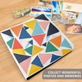thumbnail image 4 of FORMRS 3 Ring Photo Album 4"x6" Self Adhesive Large Capacity PU Leather Cover, Red Triangles, 4 of 8