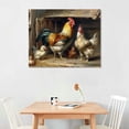 thumbnail image 2 of HENGT Rooster Hen And Chicks in The Yard Wall Art Canvas Print Posters Home Decor Painting Pictures Living Room Bedroom Decorative, 2 of 6