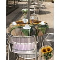 thumbnail image 5 of Fsddascl Sunflower Wooden Outdoor Tablecloth - 60 Inch Round Dining Table Cover, Summer Retro Botanical Floral Waterproof Outdoor Table Cloth with Umbrella Hole & Zipper for Picnic/Patio/Party, 5 of 7