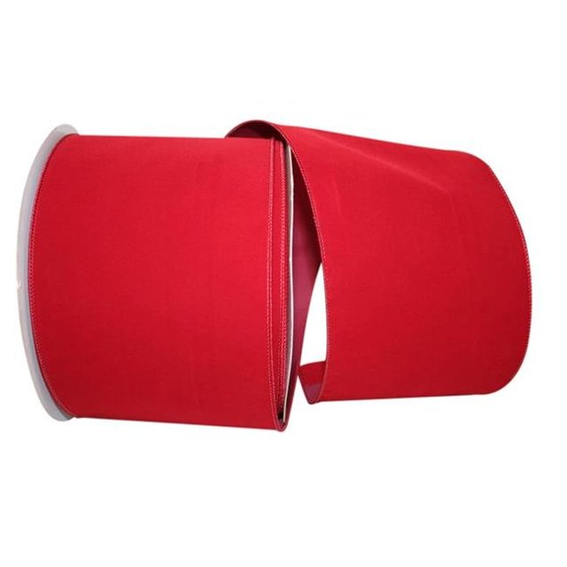 Reliant Ribbon 92270W-908-25K Value Velvet Wired Edge Ribbon - Scarlet - 6 in. x 50 yards