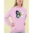 thumbnail image 2 of Half Butterfly Half Daisy Hoodie Women -Image by Shutterstock, Female x-Large, 2 of 4