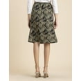 thumbnail image 4 of Moomaya Printed A-Line Skirt For Women, Elastic Waist Midi Length Formal Look Skirt, 4 of 8