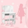 thumbnail image 3 of Qaba Kids Vanity Set, Makeup Dressing Table Pretend Play Set w/ Mirror, 3 of 10