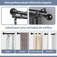 thumbnail image 4 of Barra de Cortina Doble Telescópica de Metal, Tubo Cortina Doble Negro, cortineros dobles para cortinas, Ventana con Soporte, para casa, Armario, 4 of 4