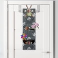 thumbnail image 2 of Floral Hanging Pocket Organizer, Illustration of Rowanberry Branch Silhouette Snow Holiday Repetitive, Printed Polyester Storage Bag with Pockets, 9" x 27", Dark Grey and Seafoam, 2 of 2