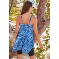 thumbnail image 2 of Swim 365 Women's Plus Size Longer-Length Handkerchief Hem Tankini Top, 2 of 6