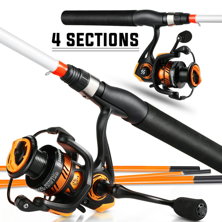 Sougayilang 4 Piece Spinning Rod and Reel Combo Portable 6'6