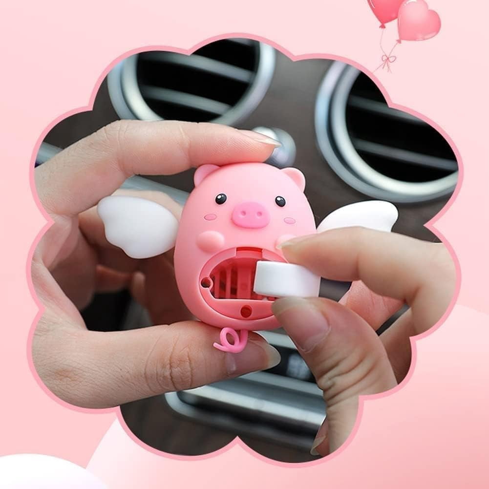 Cute Fly Pig Perfume Outlet Clip Creative Car Aromatherapy Vent Clip Cute Car Perfume Clip Aroma Diffuser Decor for Car Aroma Diffuser Decoration，Car Air Fresheners Scents(Orange)