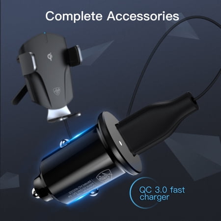 AUTO DRIVE SILVER VENT MOUNT  WIRELESS CHARGER, AUTO-CLAMPING, COMPATIBLE WITH QI-ENABLED PHONES
