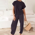 thumbnail image 4 of 2 Piece Outfits for Women Plus Size Sweater Knit Pullover Tops High Waisted Pants Tracksuit Lounge Sets 50 Two Piece Summer Sets, 4 of 9