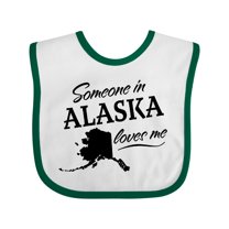 Inktastic Someone in Alaska Loves Me Boys or Girls Baby Bib