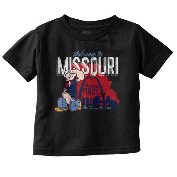 Popeye Missouri State MO Cartoon Toddler Boy Girl T Shirt Infant Toddler Brisco Brands 6M