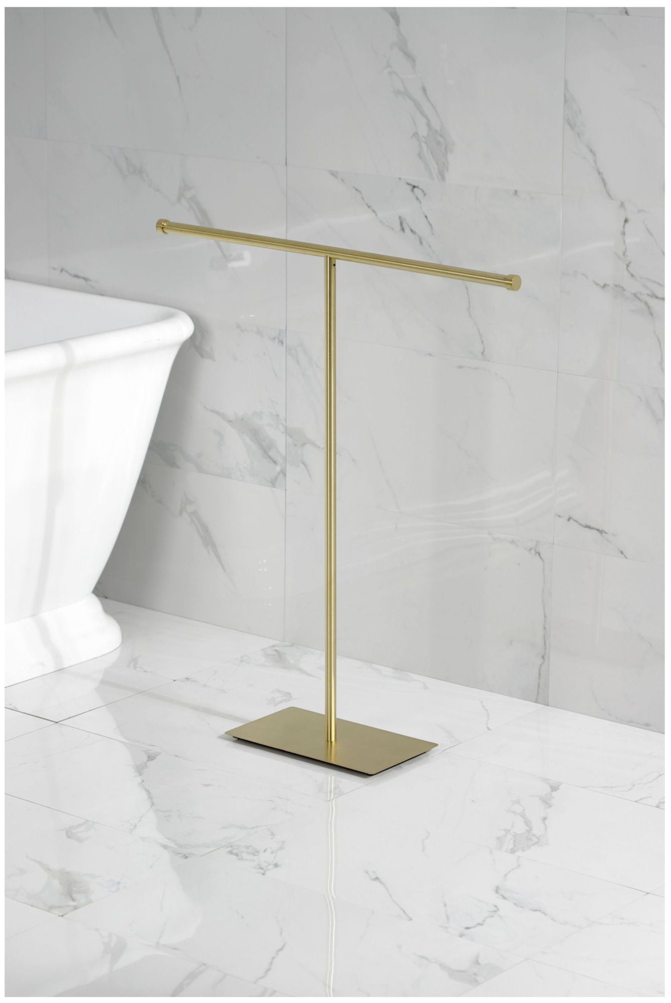 Kingston Brass CC8202 T-Shape Claremont Towel Rack, Polished Brass