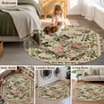 thumbnail image 5 of Round Area Rug 4 Ft, Beige Spring Floral Washable Non-Slip Circle Carpet for Living Room/Bedroom, Elegant Pastoral Flowers Birds Watercolor Low-Profile Crawling Mats Collection Rugs for Indoor, 5 of 8
