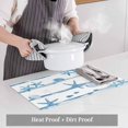 thumbnail image 5 of Summer Ocean Starfish Shell Fish Placemats Set of 4,Wipeable Washable Table Mats for Dining Tables, Watercolor Blue Stripes Place Mats for Kitchen Event Party Tabletop Decor, 5 of 9