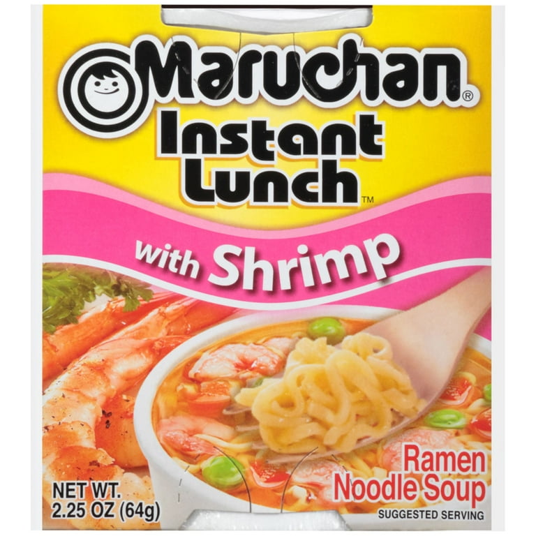 6 pack) Maruchan Instant Lunch Ramen Noodles, Shrimp Flavor, Shelf