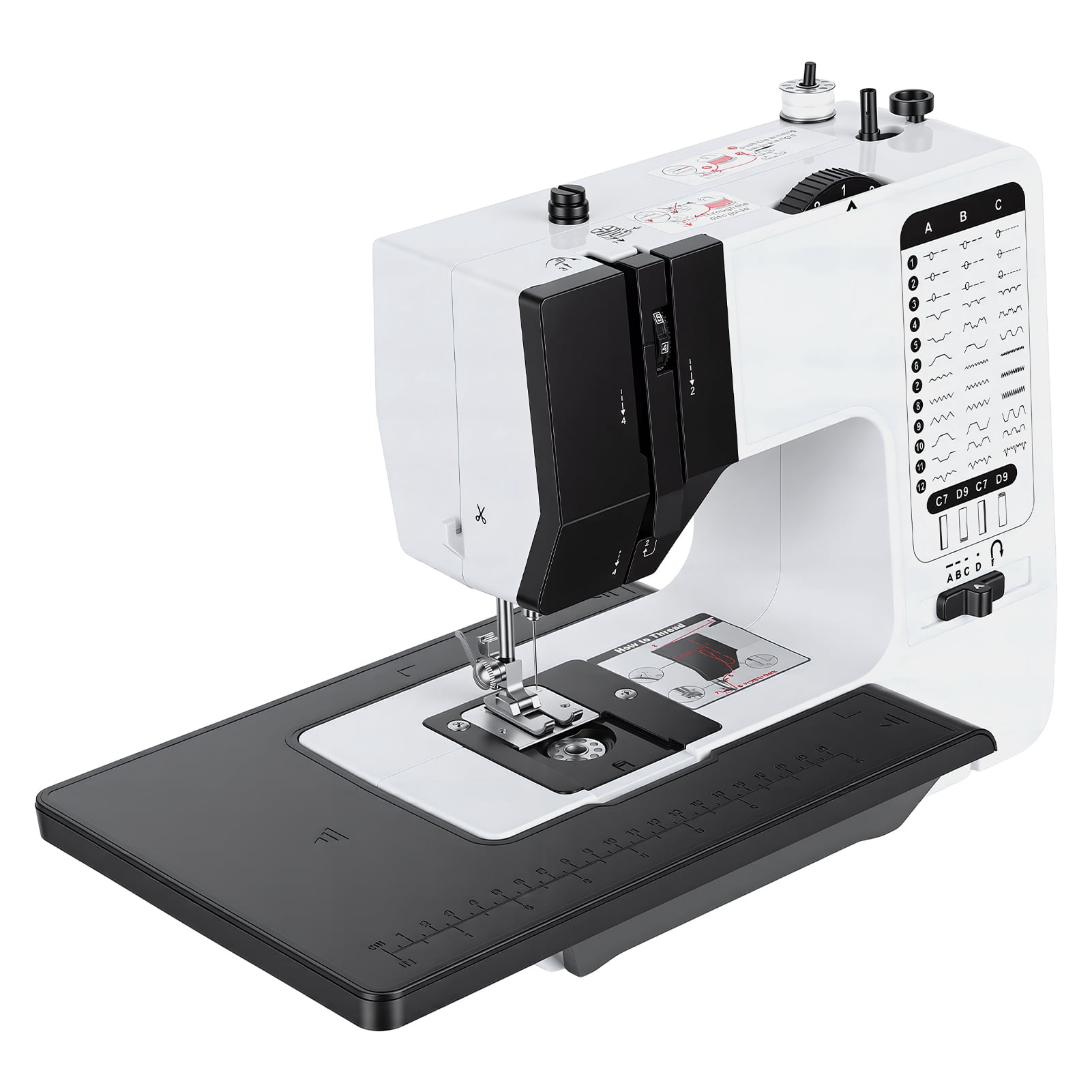 Lorelo Household Sewing Machine, Small Electric Sewing Machine, 38 Built-in Stitches, Two Speeds, LED Light, Sewing And Quilting Machine for Home Use, Small Spaces