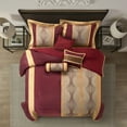 thumbnail image 3 of Nanshing Kath 7 Piece Luxury Contemporary Comforter Set, Wine Gold, California King, 3 of 9