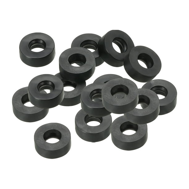 Arandela plana de caucho Uxcell M5 5mm ID 12mm OD 4.5mm de grosor, anillo de sellado, paquete de 16, negro