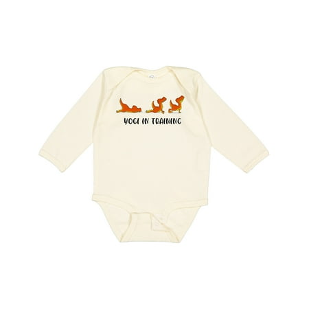 

Inktastic Yogi in Training Baby Tyrannosaurus Rex Gift Baby Boy or Baby Girl Long Sleeve Bodysuit