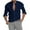 Navy Blue, variant on Mens Casual Long Sleeve Linen Shirts Buttons Down Solid Plain Roll-Up Sleeve Summer Beach Shirts (Size S-5XL)