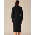 thumbnail image 4 of DARING DIVA Women's Sweater Set V Neck Cardigan and Midi Skirt Outfit XL Black, 4 of 5