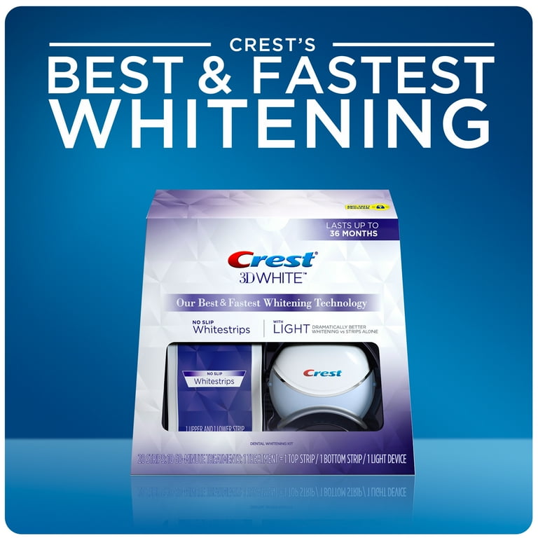 Crest 3D Whitestrips with Light Teeth Whitening Strip Kit, 10 Treatments