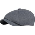 thumbnail image 3 of CoCopeaunts Newsboy Hats for Men Spring Autumn Winter Hat Solid Plain Artist Painter Beret Hat Adjustable Octagonal Newsboy Cap, 3 of 7
