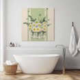 thumbnail image 3 of Spring Floral Daisy Wall Art Painting on Canvas, Leaves Linen Printed Canvas Art Home Prints Wall Art Framed Modern Artwork for Living Room Bedroom Wall Decor 20x20in, 3 of 9